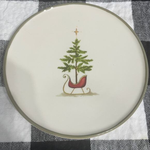 Set of 4 Grassland Roads Tidbit Dishes/Plates Winter Scene - Picture 5 of 6